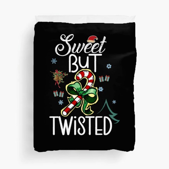 Cute Candy Cane Sweet But Twisted Christmas Pajama Duvet Covers