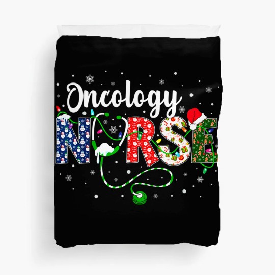 Oncology Nurse Xmas Santa Hat Nurse Christmas Duvet Covers