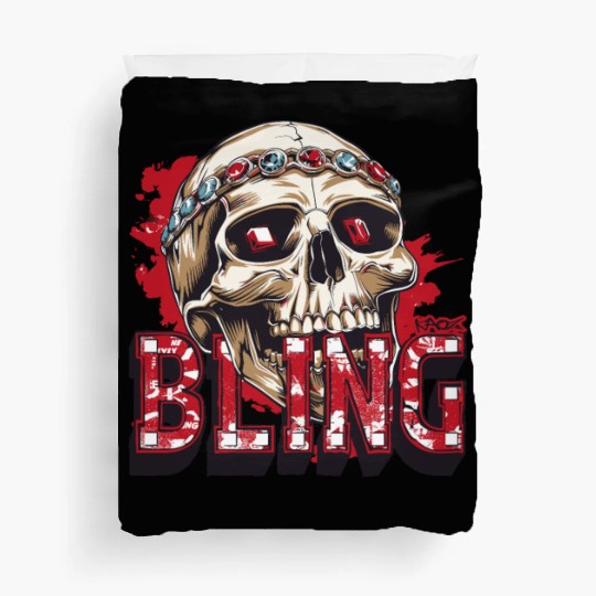 Diamond and Ruby Bling Skull Duvet Covers