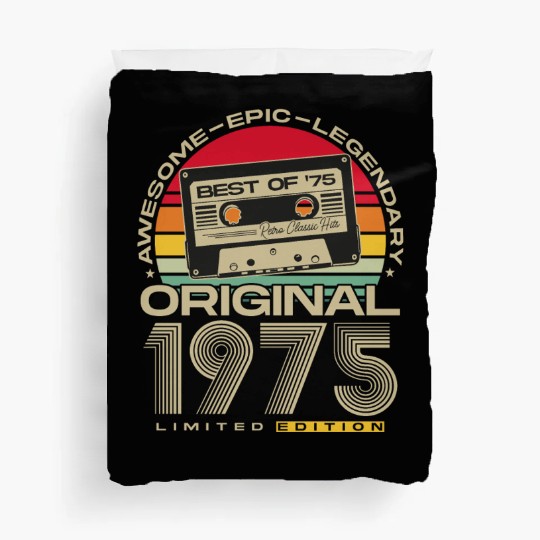 Vintage 1975 born Retro 50th birthday Duvet Covers