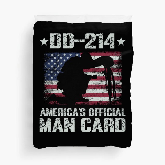 DD-214 America's Official Man Card Veteran Pride Duvet Covers