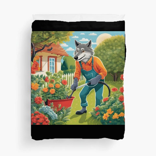 The Lone Wolf Tends His Garden Duvet Covers