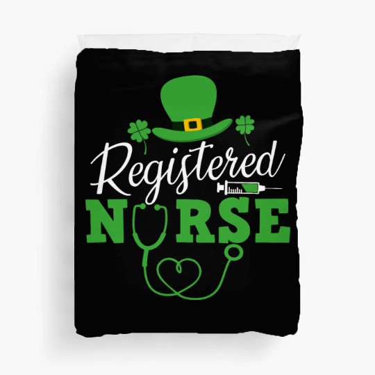 Registered Nurse St Patricks day Shamrock Nursing Duvet Covers