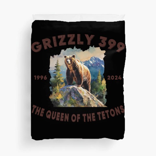 Grizzly 399 1996 - 2024, Queen of the Tetons Duvet Covers