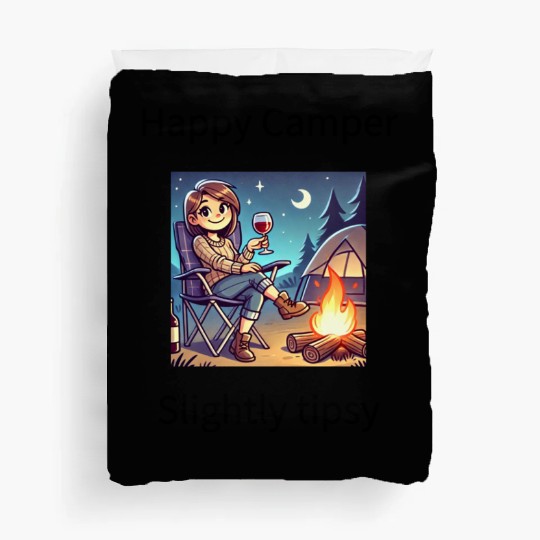 Happy camper slightly tipsy design Duvet Covers