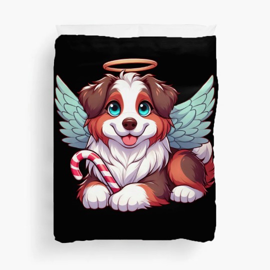 Cute Christmas Dog Australian Shepherd Duvet Covers