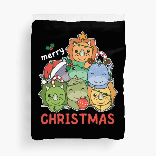 Dinosaur Christmas Tree Merry Christmas Duvet Covers