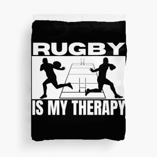 Rugby Is My Therapy Funny Rugby Player Duvet Covers