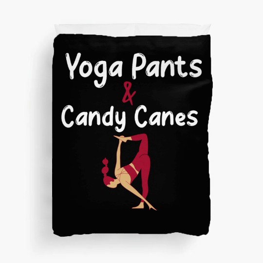 Yoga Pants & Candy Canes Christmas Yoga Duvet Covers