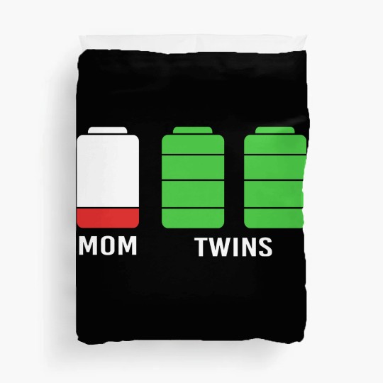 Funny Birthday Mama Twin Mom Low Battery Duvet Covers