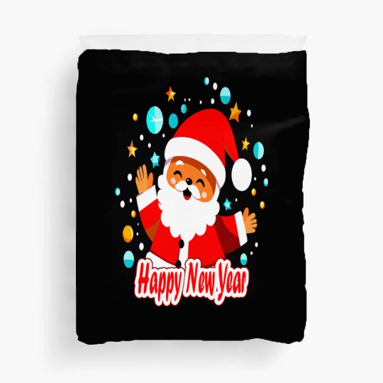Happy New Year Santa Claus - Festive Holiday Cheer Duvet Covers