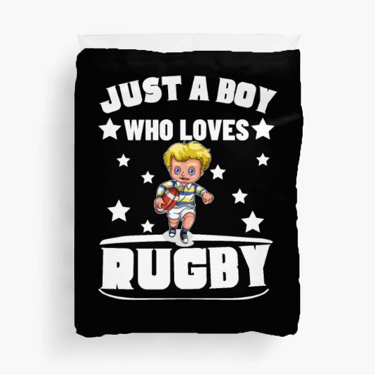 Rugby Player Just A Boy Who Loves Rugby Duvet Covers