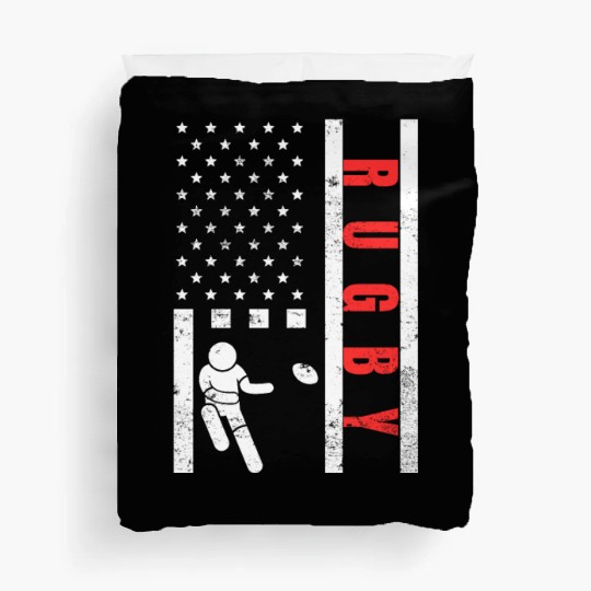 Rugby Player Vintage US Flag Proud Rugby Duvet Covers