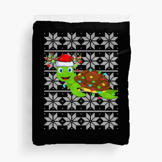 Sea Turtle Christmas Lights Duvet Covers