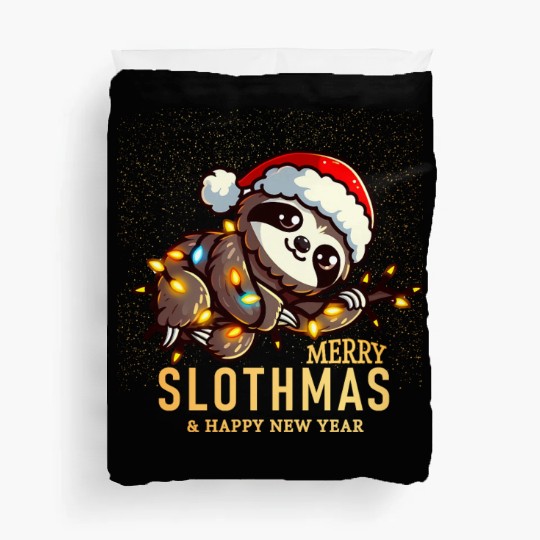 Merry Slothmas funny sloth Christmas Duvet Covers