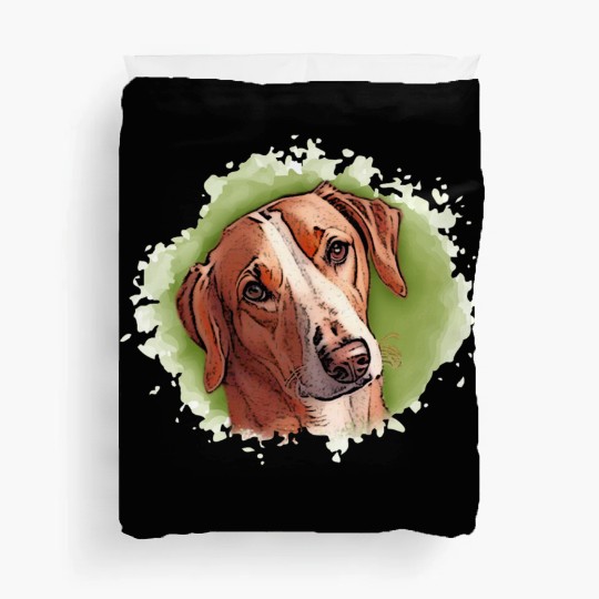 Dog SAVEBRACKE hunting dog - green watercolor Duvet Covers