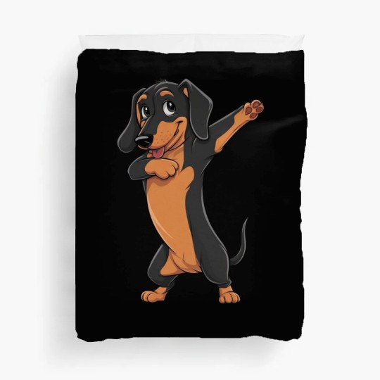 Dabbing dance post Dachshund dog lovers pet love Duvet Covers