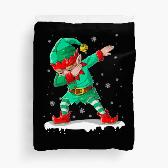 Dabbing Elf Christmas Tree Lights Xmas Family Duvet Covers
