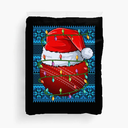 Cricket Ball Christmas Lights Duvet Covers