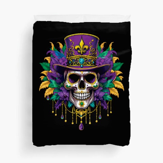 Sugarskull Muertos Festival Parade Mardi Gras Duvet Covers