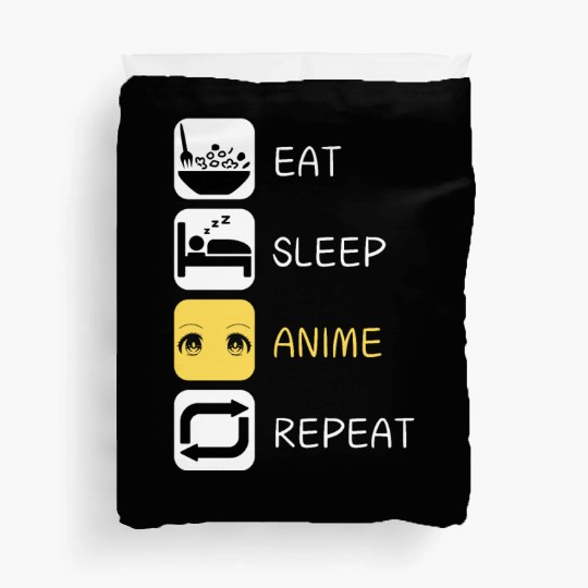 Eat Sleep Anime Repeat Japanese Culture Duvet Covers