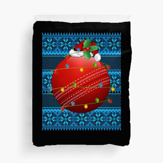 Cricket Ball Christmas Lights Duvet Covers