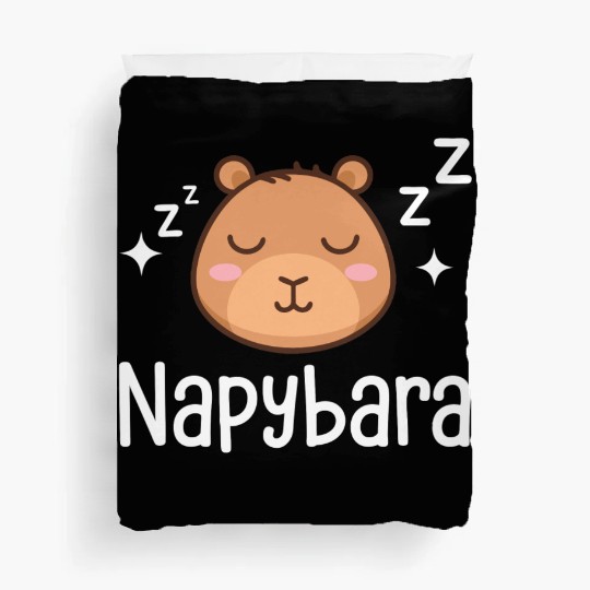 Napybara Sleepy Cute Capybara Sleeping Nap Lover Duvet Covers