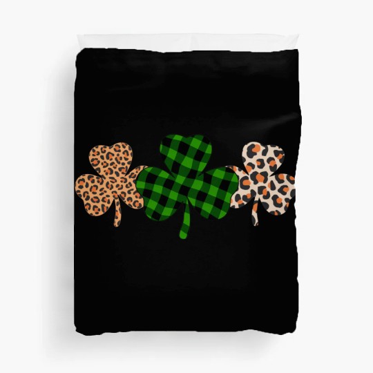 St Patricks Day Lucky Irish Green Plaid Shamrock Duvet Covers