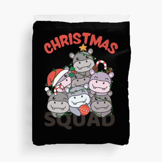 Hippo Christmas Tree Christmas Squad Hippos Duvet Covers