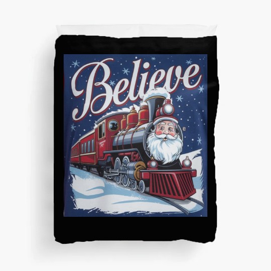 Believe Train North Pole Xmas Santa Claus Christma Duvet Covers