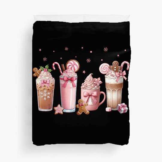 Christmas Pink Coffee, Merry Christmas Duvet Covers