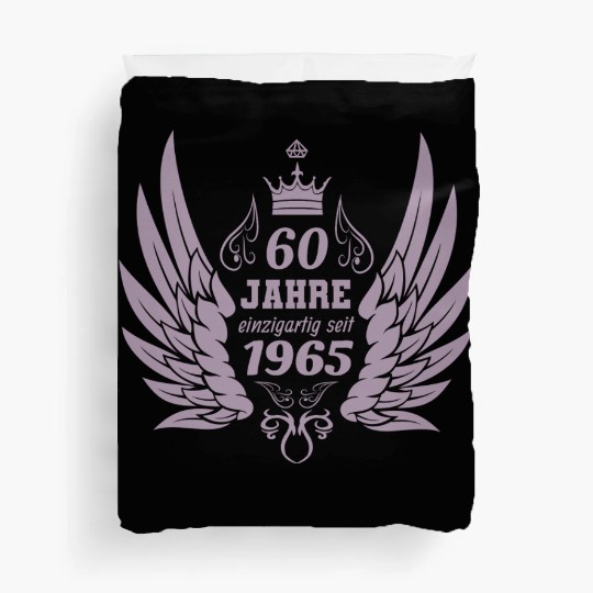 60 years unique since 1965 angel wings Duvet Covers