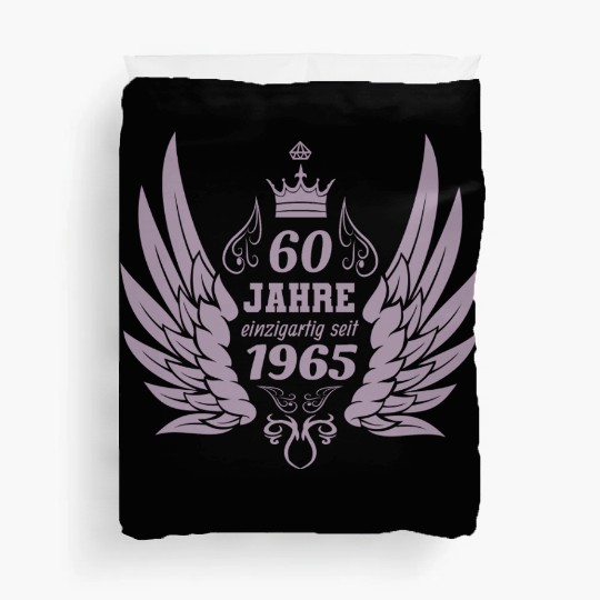 60 years unique since 1965 angel wings Duvet Covers