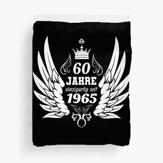 60 years unique since 1965 angel wings Duvet Covers