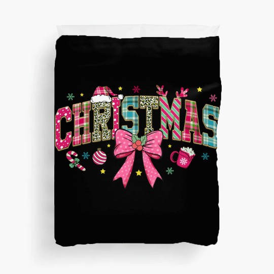 Pink Christmas, Merry Christmas Duvet Covers