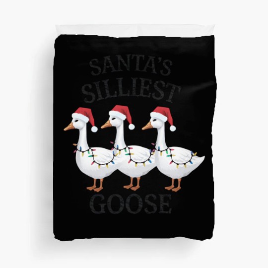 Santa's Silliest Goose Christmas Duvet Covers