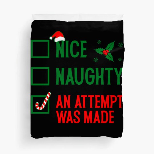 Nice Naughty Checklist - Funny Christmas Duvet Covers