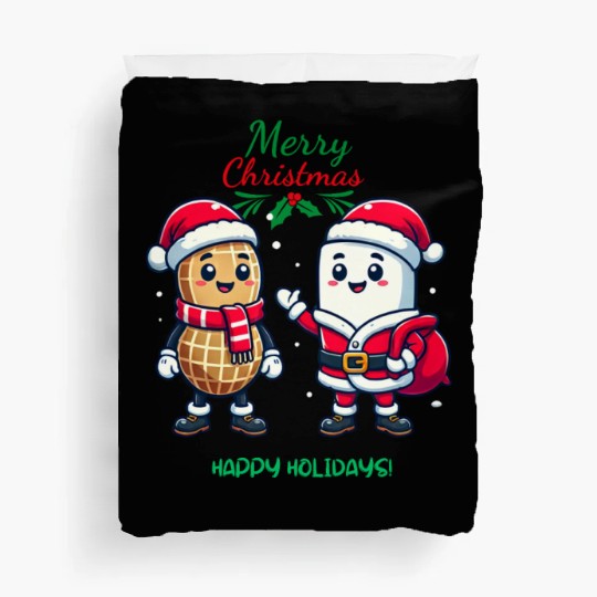 Cute Christmas Peanut and Marshmallow Friends Duvet Covers
