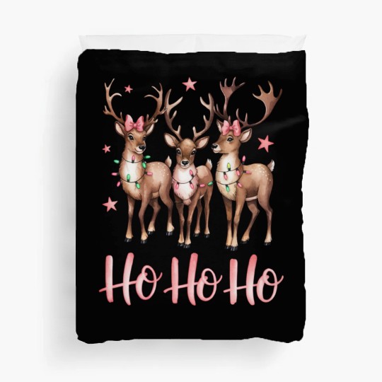 Ho Ho Ho Deer, Merry Christmas Duvet Covers