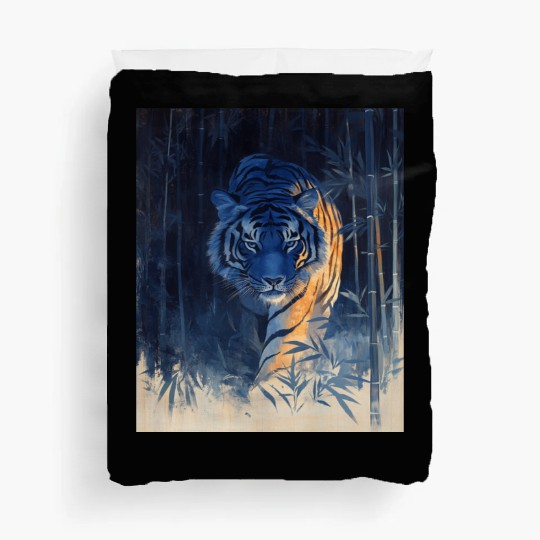 Majestic Tiger in the Bamboo Forest Duvet Covers