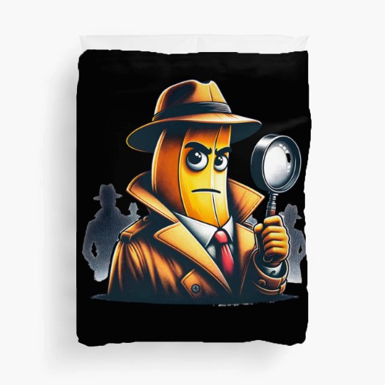 Detective Banana with Magnifying Glass Duvet Covers