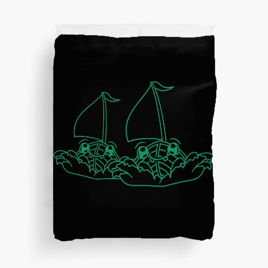 Two Sailing Ships Faces Cartoon Team Competition Duvet Covers