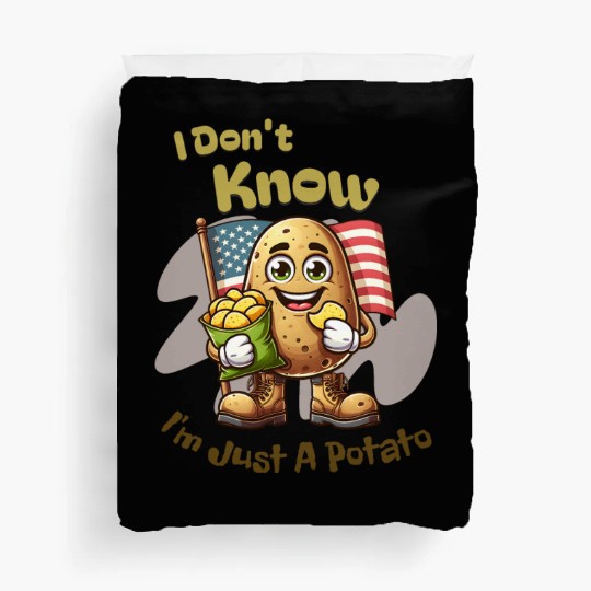 I Don't Know I'm Just A Potato Funny Kawaii Potato Duvet Covers