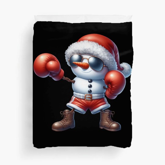 Snowman Boxing – Christmas Sport Lover Fun Duvet Covers