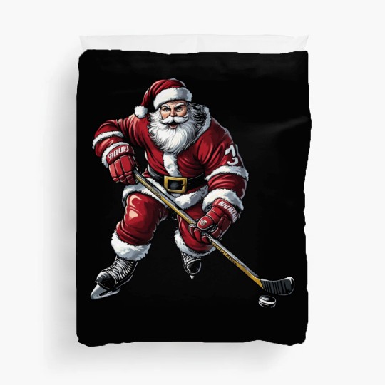 Ice hockey player Christmas Duvet Covers