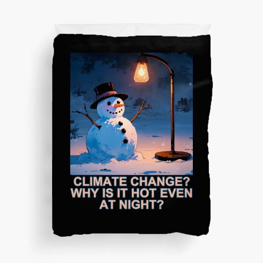 Frosty Snowman Under Street Lights Christmas Duvet Covers