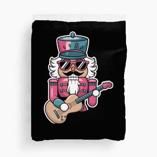 Nutcracker Playing Guitar Duvet Covers