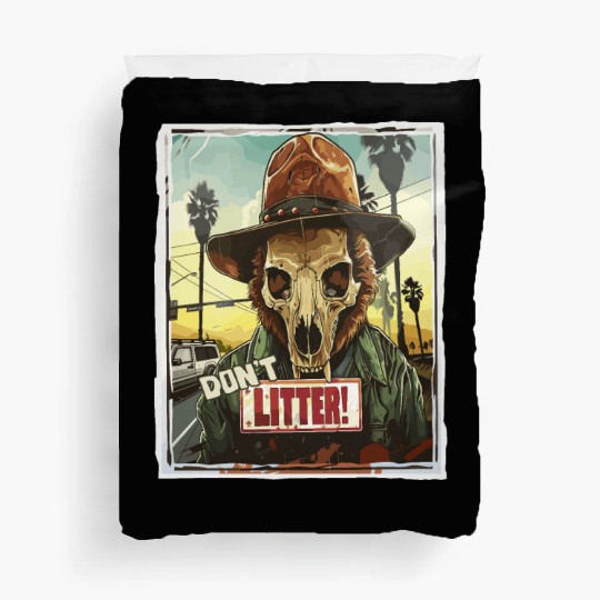 Bear Skull Ranger – Don’t Litter! Duvet Covers