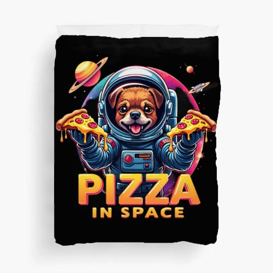 Astronaut Dog Pizza Pop Art Space Galaxy Duvet Covers
