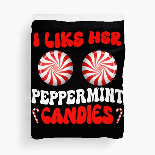 I Like Her Peppermint Candies Couples Christmas Duvet Covers